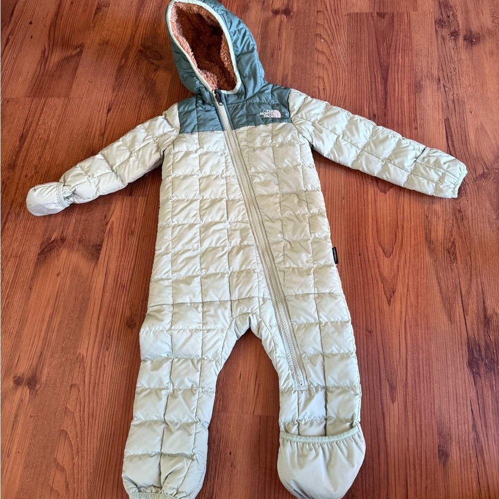 The North Face Light Green Quilted Footie